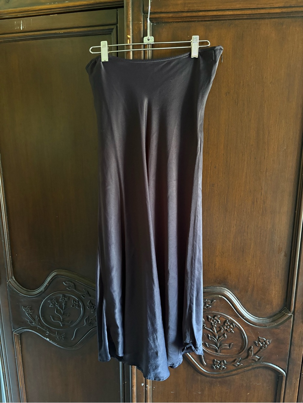 Boden Women’s Simple Bias Navy Satin Slip Skirt size 8